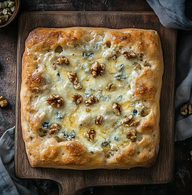 Recette de la focaccia au Bleu d’Auvergne et noix