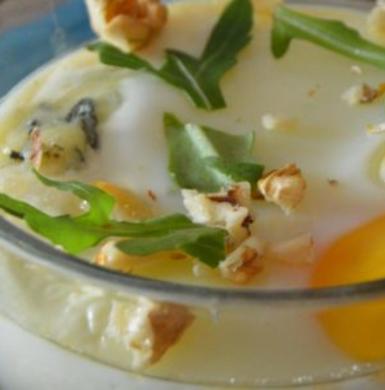 Recette de l’Œuf cocotte à la Fourme d’Ambert