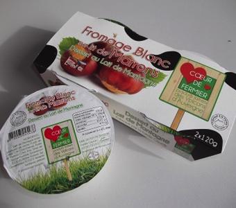 Fromage blanc sur lit de marron par 2